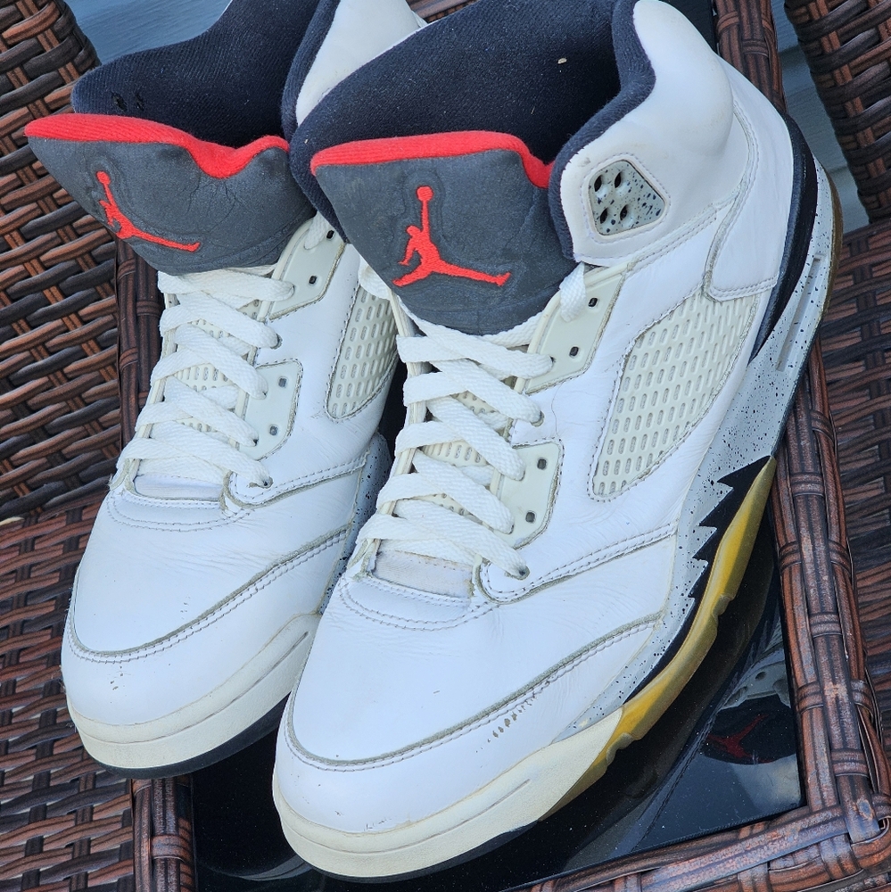 Nike Air Jordan 5 Retro OG “White Cement” 136027-104 Men’s Size 10.5